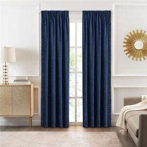 52 x 84 in. Bordeaux Rod Pocket Window Curtain Panel, Navy